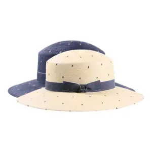 Cloche Panama on Point Natur mit Punkten