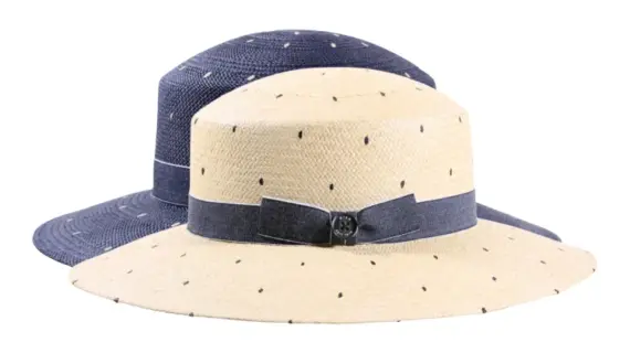 Cloche Panama on Point Natur mit Punkten