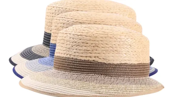 Beige und Jeans|Sommerhut Liegestuhlhut Multicolor mit Streifendesign in Schwarz