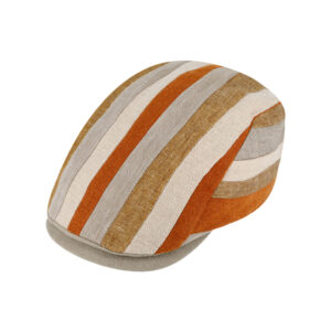 Flatcap Leinen mehrfarbig gestreift – hochwertige Kopfbedeckung von Fiebig bei Hut Factory Schweiz