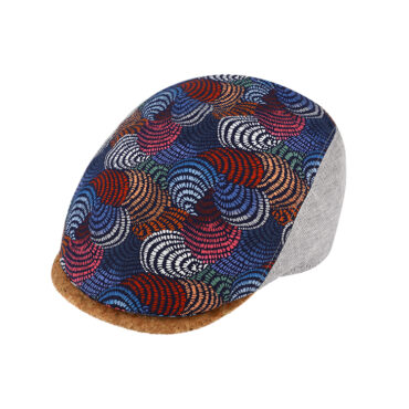 Flatcap Leinen gemustert uni mit Kork-Schild – hochwertige Kopfbedeckung von Fiebig bei Hut Factory Schweiz