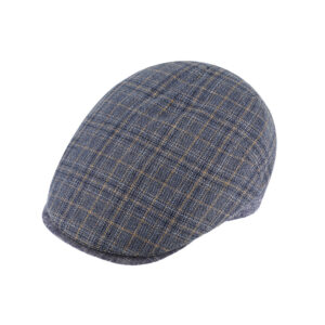 Flatcap Seide kariert Steg und Schild uni – hochwertige Kopfbedeckung von Fiebig bei Hut Factory Schweiz