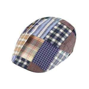 Flatcap kariertes Patchwork Steg und Schildunterseite uni – hochwertige Kopfbedeckung von Fiebig bei Hut Factory Schweiz