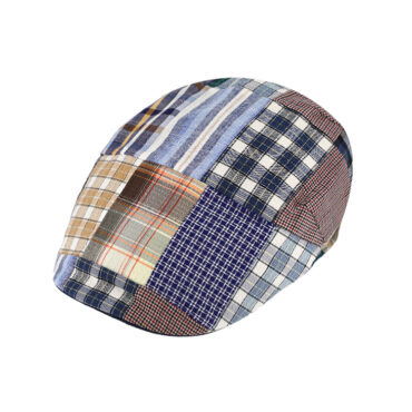 Flatcap kariertes Patchwork Steg und Schildunterseite uni – hochwertige Kopfbedeckung von Fiebig bei Hut Factory Schweiz