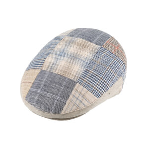 Flatcap Leinen Patchwork kariert – hochwertige Kopfbedeckung von Fiebig bei Hut Factory Schweiz