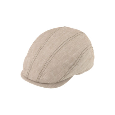 Flatcap Leinen leichtes Fischgrät mit Steg UV-Schutz – hochwertige Kopfbedeckung von Fiebig bei Hut Factory Schweiz