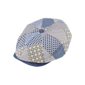 8-Panel Cap kleingemustert mit Steg und Knopf – hochwertige Kopfbedeckung von Fiebig bei Hut Factory Schweiz