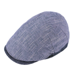 Flatcap feine Streifen Schirm uni UV-Schutz – hochwertige Kopfbedeckung von Fiebig bei Hut Factory Schweiz