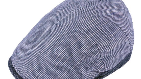 Flatcap feine Streifen Schirm uni UV-Schutz – hochwertige Kopfbedeckung von Fiebig bei Hut Factory Schweiz