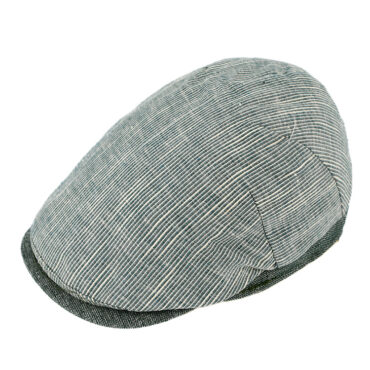 Flatcap feine Streifen Schirm uni UV-Schutz – hochwertige Kopfbedeckung von Fiebig bei Hut Factory Schweiz