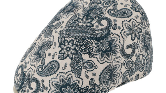 Flatcap Paisleymuster Schild uni UV-Schutz – hochwertige Kopfbedeckung von Fiebig bei Hut Factory Schweiz