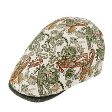Flatcap Paisleymuster Schild uni UV-Schutz – hochwertige Kopfbedeckung von Fiebig bei Hut Factory Schweiz