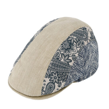 Flatcap Längspanel Paisley Streifen uni UV-Schutz – hochwertige Kopfbedeckung von Fiebig bei Hut Factory Schweiz