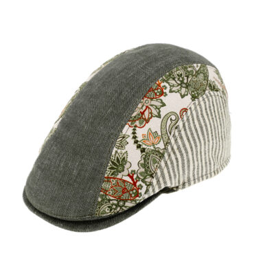Flatcap Längspanel Paisley Streifen uni UV-Schutz – hochwertige Kopfbedeckung von Fiebig bei Hut Factory Schweiz