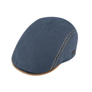 Flatcap Canvas mit Kontrastnähten und abgesetztem Schirm – hochwertige Kopfbedeckung von Fiebig bei Hut Factory Schweiz