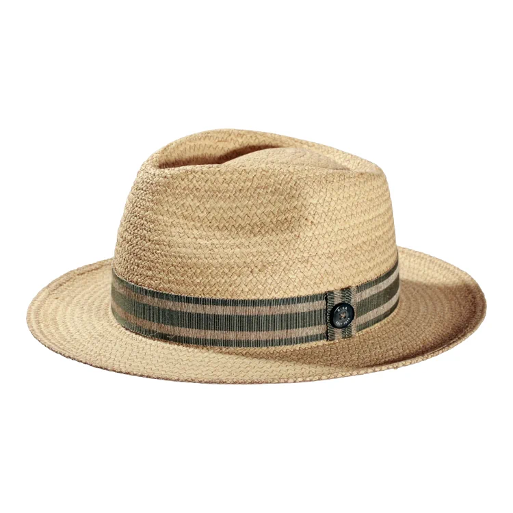 Strohhut Fedora Bogart Raffia/Leinen – Bild 7