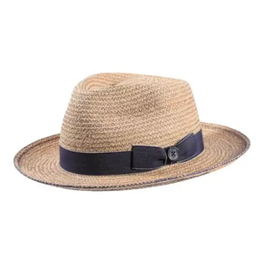 Fedora Sommerhut aus Raffia mit Jeansgarnitur|||