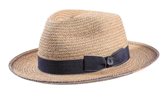 Fedora Sommerhut aus Raffia mit Jeansgarnitur|||
