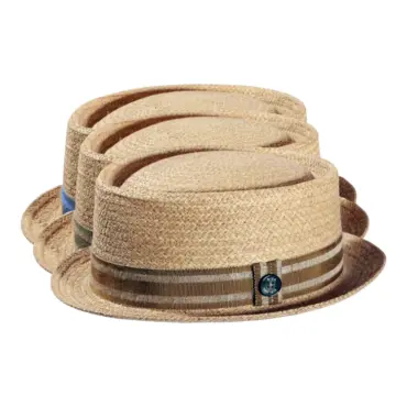 Porkpie Strohhut aus Raffia mit gestreiftem Leinenband|||Porkpie Strohhut aus Raffia mit gestreiftem Leinenband||Porkpie Strohhut aus Raffia mit gestreiftem Leinenband|Porkpie Strohhut aus Raffia mit gestreiftem Leinenband|Porkpie Strohhut aus Raffia mit gestreiftem Leinenband