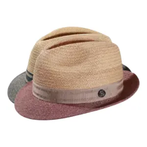 Strohhut Trilby aus Raffia mit Stoffrand in Natur/Bordeaux und Natur/Navy|Strohhut Trilby aus Raffia mit Stoffrand in Natur/Bordeaux und Natur/Navy|Strohhut Trilby aus Raffia mit Stoffrand in Natur/Bordeaux und Natur/Navy|||