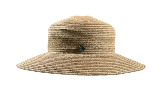 Cloche Large Gold-Digger von Risa in Gold mit breiter Krempe und rechtem Risa-Knopf