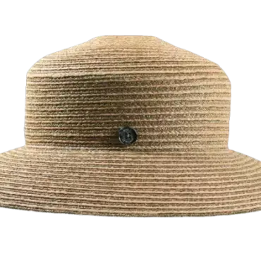 reiter Sommerhut Cloche in Goldbraun mit Qualitätsknopf|