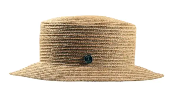 Sommerhut Cloche Goldbraun mit Qualitätsknopf|