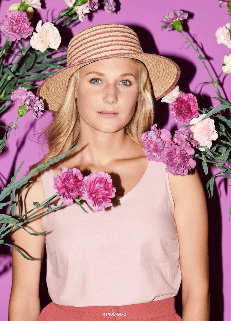 Damen Sommerhut Cloche Raffia fein 2 farbig – Bild 15