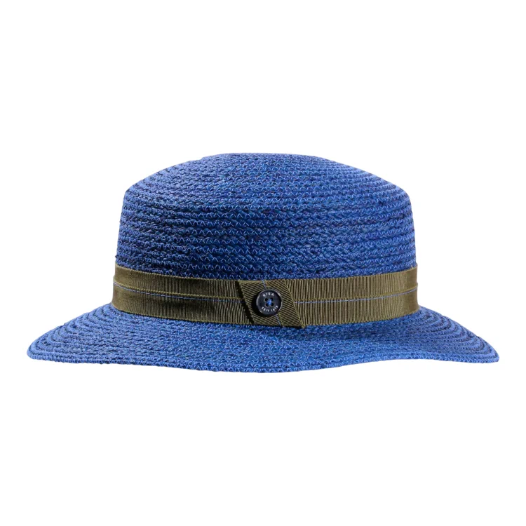Damen Sommerhut aus Raffia in Cloche-Form mit Groisgrain-Garnitur