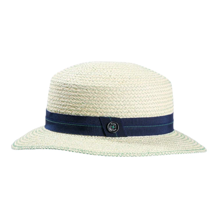 Damen Sommerhut aus Raffia in Cloche-Form mit Groisgrain-Garnitur