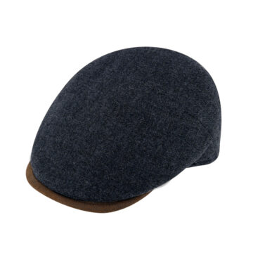 Flatcap Shetland Wolle mit Kunstledereinfass – hochwertige Kopfbedeckung von Fiebig bei Hut Factory Schweiz