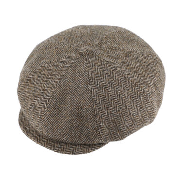 8-Panel Cap Schurwolle Fischgrät breite Form – hochwertige Kopfbedeckung von Fiebig bei Hut Factory Schweiz