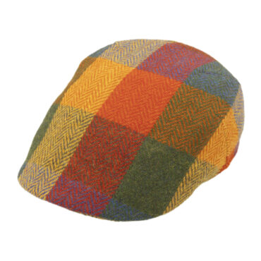 Flatcap Harris Tweed buntes Karo Fischgrät – hochwertige Kopfbedeckung von Fiebig bei Hut Factory Schweiz