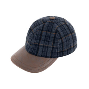 Baseballcap Shetland Wolle checked mit uni PU-Schirm – hochwertige Kopfbedeckung von Fiebig bei Hut Factory Schweiz|Baseballcap Shetland Wolle checked mit uni PU-Schirm – hochwertige Kopfbedeckung von Fiebig bei Hut Factory Schweiz