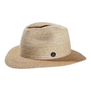 Fedora City Leinen-Raffia Natur/Weiss aus 80% Raffia und 20% Leinen