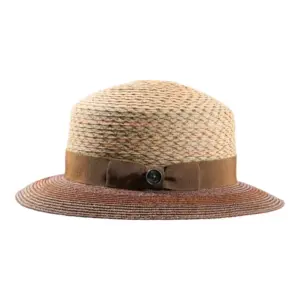 Damenhut Cloche in Bronze mit Schleife aus Rebsband|