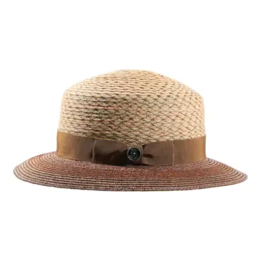 Damenhut Cloche in Bronze mit Schleife aus Rebsband|