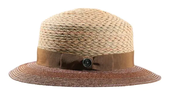 Damenhut Cloche in Bronze mit Schleife aus Rebsband|