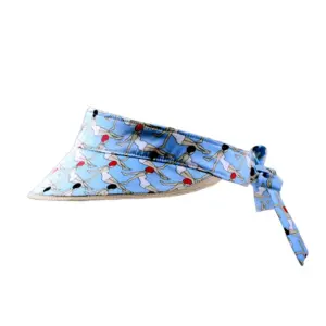 Sonnenschild mit blauer Badenixen-Grafik und Bindeschlaufe|