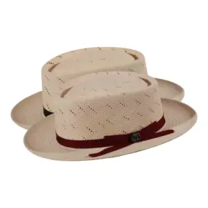 Panamahut Boater mit Lochmuster und farbigem Rebsband|Panamahut Boater mit Lochmuster und farbigem Rebsband|Panamahut Boater mit Lochmuster und farbigem Rebsband|||