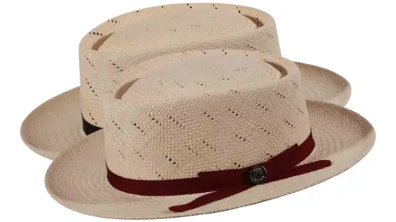 Spanier Panama Ventilation Natur mit marineblauem oder burgundrotem Rebsband aus Panama