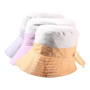 Nougat oder Rot|Sommerlicher Stoffhut aus Leinen und Baumwolle mit breitem Rand in Gelb