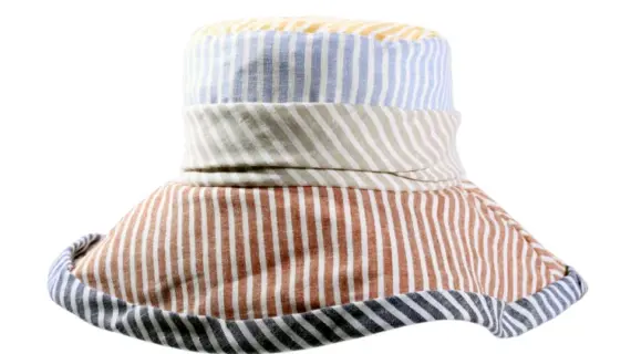 Sommer Damenhut breite Krempe gestreift Multicolor|