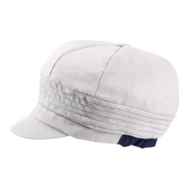 Ballonmütze aus Leinen und Viskose mit pinkem oder marineblauem Detail