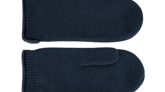 Fäustlinge gewalkte Wolle mit Lederkante