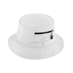 Fischerhut uni mit Reißverschluss Tasche wasserabweisend – hochwertige Kopfbedeckung von Fiebig bei Hut Factory Schweiz