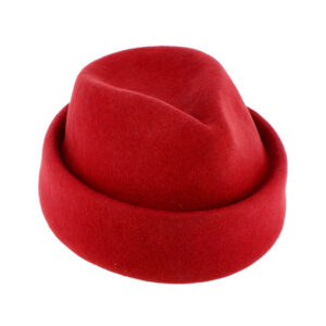 Wollfilzhut Pillbox uni angedeuteter Umschlag – hochwertige Kopfbedeckung von Fiebig bei Hut Factory Schweiz