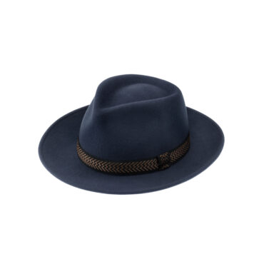 Wollfilzhut Fedora uni mit Zickzackband – hochwertige Kopfbedeckung von Fiebig bei Hut Factory Schweiz