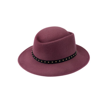 Wollfilzhut uni mit Goldnietenband – hochwertige Kopfbedeckung von Fiebig bei Hut Factory Schweiz