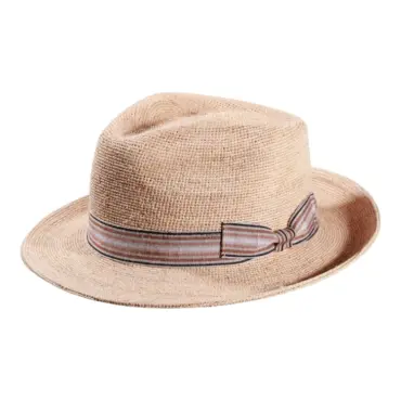 Sommerhut Fedora Bogart Raffia gehäkel|